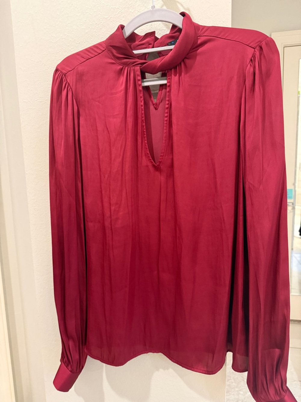 PAIGE Women's mulberry Long-Sleeve silk Blouse